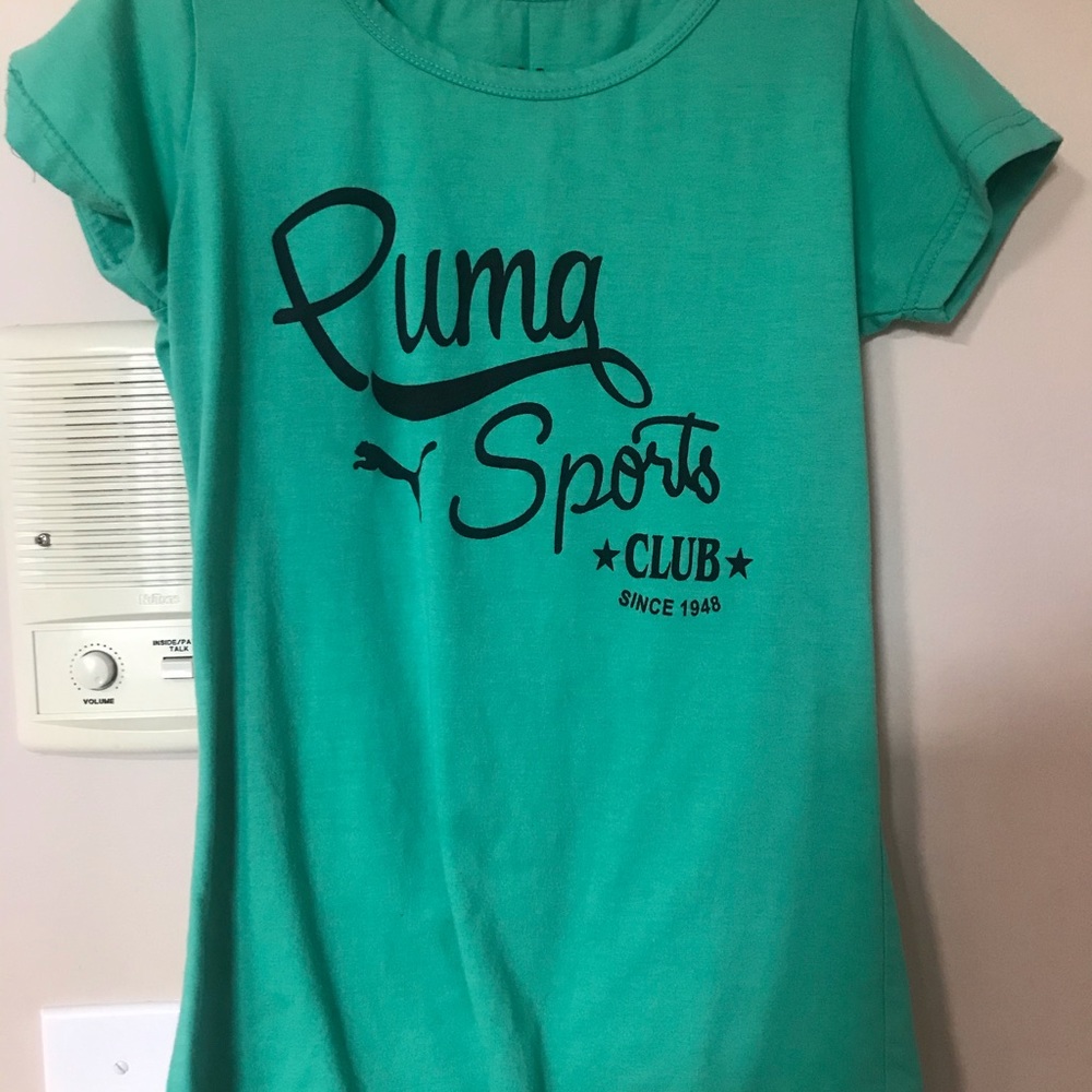 NEGOTIATIONS OPEN Turquoise Girls Puma Top